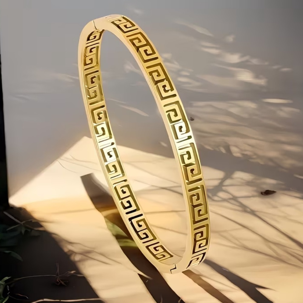 18k Plated Bangle Bracelet - Picture 2 of 3